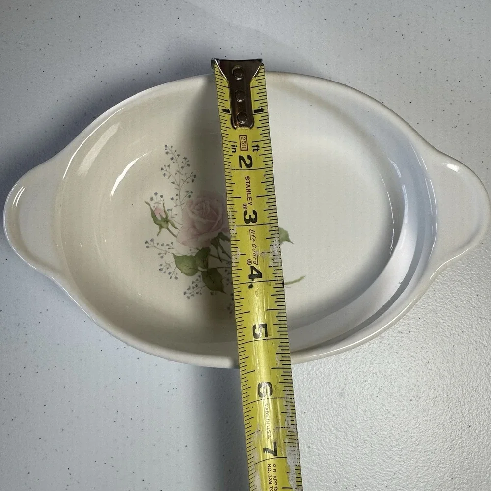 Vintage Japan Floral Ceramic Design Baking Dish Set of 2